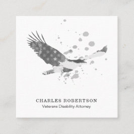 ** Enkel Flagga USA American Eagle Black White Fyrkantigt Visitkort