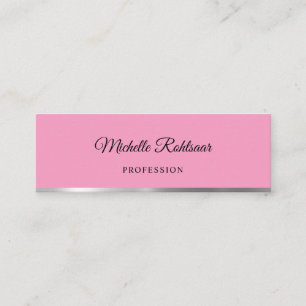 Enkel Flamingo Rosa Metallic Mini Visitkort