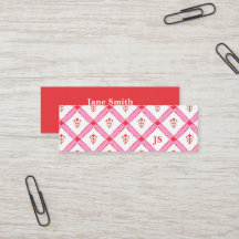 Enkel flickig minimal med initialer | Rosa & Röd