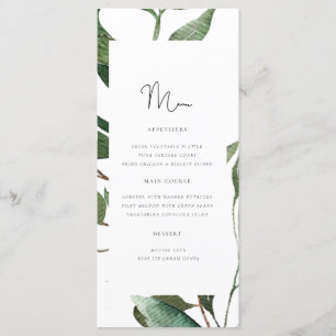 Enkel flytande Monogram Bröllop Menu Meny