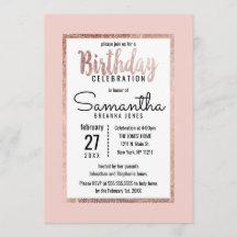 Enkel födelsedag för Rosa-penselskript i Ro Guld