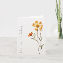 Enkel Födelsedags Kort med Vilda Blommor