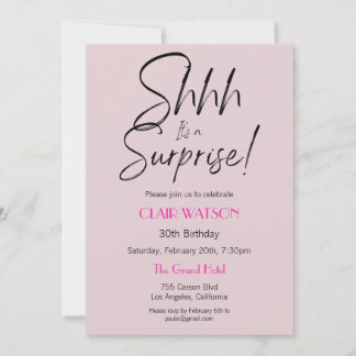 Enkel Födelsedagsfest för svartvitt och beige över Inbjudningar