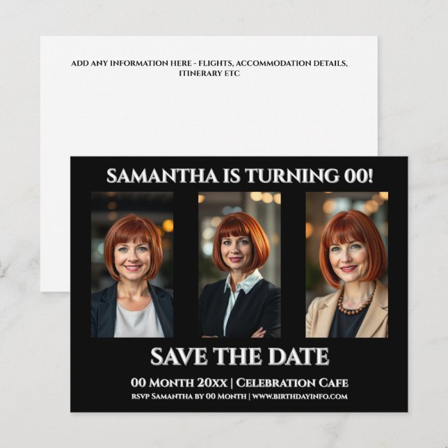 Enkel födelsedagsfest fototemplate för alla åldrar vykort (Fram/baksida)