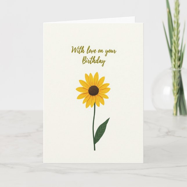 Enkel födelsedagskort med blomning kort (Framsida)