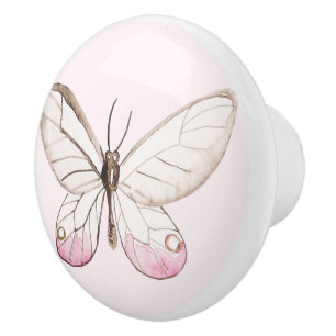 Enkel & för elegant för rodna fjäril keramisk knopp