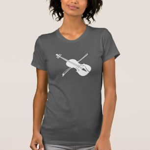 Enkel för fiollurendrejeri för vit ut t-skjorta tee shirt