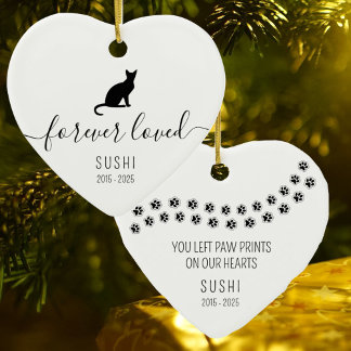 Enkel för förlorad katt julgransprydnad keramik