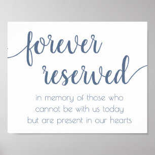 Enkel för reserverad Dusty Blue Memorial Poster