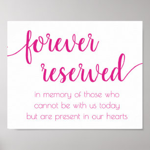 Enkel för reserverad   Shock rosa Memorial Poster