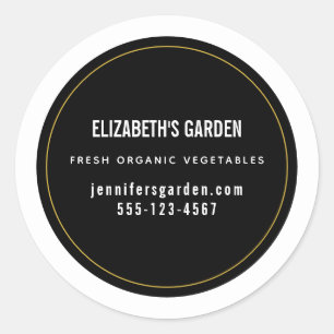 Enkel företagsmärkning på svart bakgrund runt klistermärke