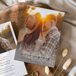 Enkel Förlovning för skript 2 Photo Bröllop Inbjudningar