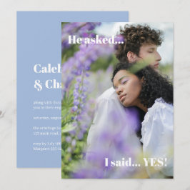 Enkel Förlovningsfest för blå foto Inbjudningar