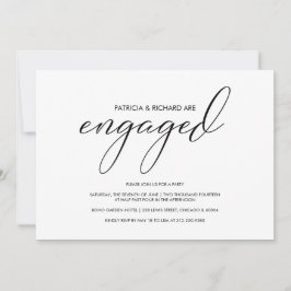 Enkel Förlovningsfest för modern kalligrafi Inbjudningar