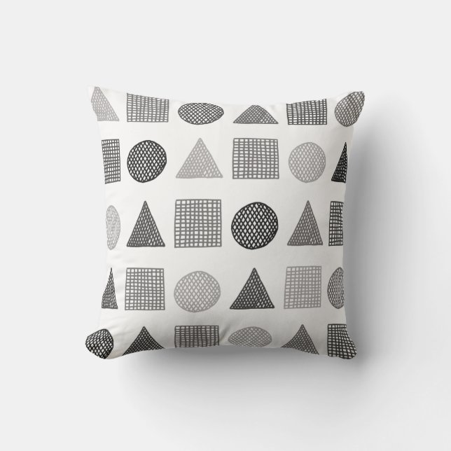 Enkel formdesign Grått vit Kudde (Framsida)