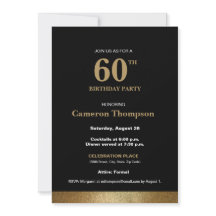 Enkel formell Guld Black 60-årsdag