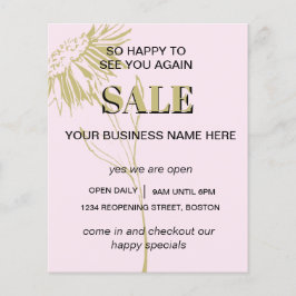 Enkel försäljning av Guld-Blommigt till Rosa  Flygblad