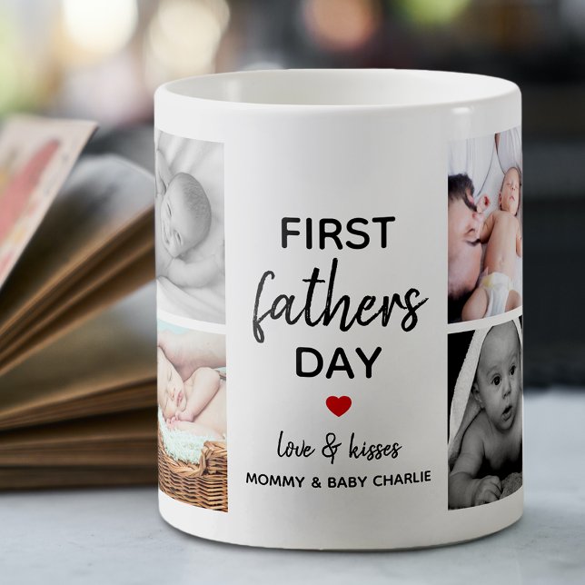 Enkel Första Fars Dag Bildcollage | Pappa Kaffemugg (Skapare uppladdad)