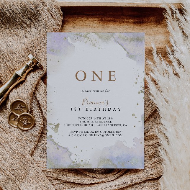 Enkel första Födelsedagsfest för minimalistisk Lil Inbjudningar (Skapare uppladdad)