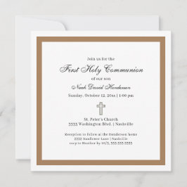 Enkel första Heligans kommunal Tan White-inbjudan Inbjudningar