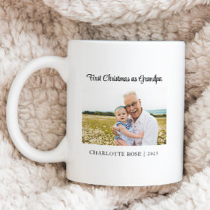 Enkel första jul som New Grandpa Baby Photo Kaffemugg
