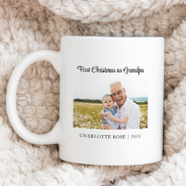 Enkel första jul som New Grandpa Baby Photo Kaffemugg