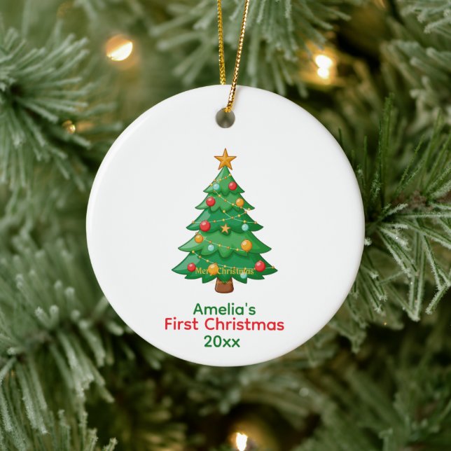 Enkel Första julen för bebis med julgran ornament (Träd)