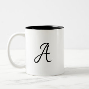 enkel första logotyp av brev monogram kaffe mugg