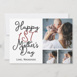 Enkel första mors dag tre foto collage julkort