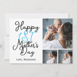 Enkel första mors dag tre fotokollage julkort