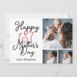 Enkel första mors dag tre fotokollage julkort