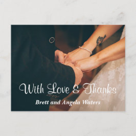 Enkel fotnotering i Bröllop Kärlek och tack Vykort