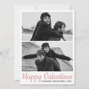 Enkel foto av Elegant Kärlek valentines day par 2 Julkort