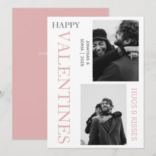 Enkel foto av Elegant Kärlek valentines day par 2 Julkort
