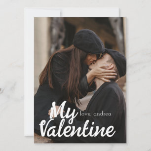 Enkel foto av Elegant Kärlek valentines day par Julkort
