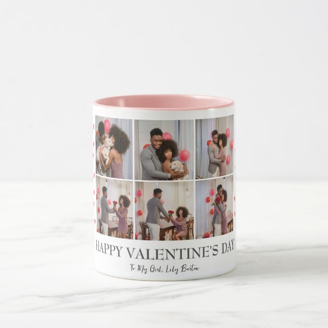 Enkel foto av Elegant Kärlek valentines day par Mugg (Center)