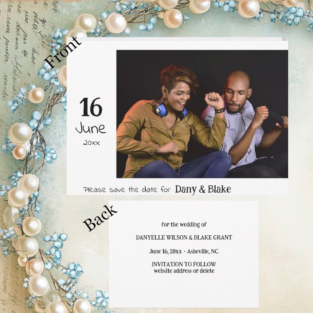 Enkel Foto Bröllop Spara Datum Spara Datumet (Skapare uppladdad)