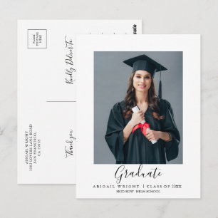 Enkel Foto Examen Utexaminerad Tack Vykort