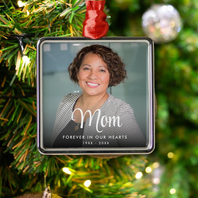 Enkel foto för alltid i vårt minnesminne julgransprydnad metall (Skapare uppladdad)