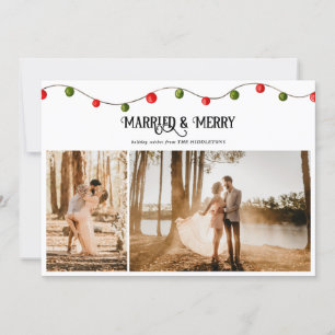 Enkel foto för gift och god skript julkort
