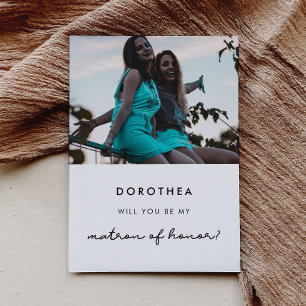 Enkel foto-kort för förfrågan till Matron of Honor Inbjudningar