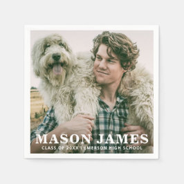 Enkel foto Modern Studenten Pappersservett