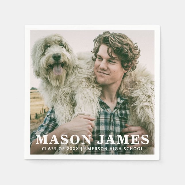 Enkel foto Modern Studenten Pappersservett (Framsidan)