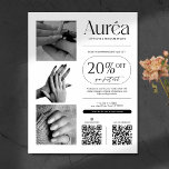 Enkel Foto Nail Tech Skönhet Reklamblad<br><div class="desc">Främja din nagel- eller skönhetssalong med en modern, professionell flygblad som fångar uppmärksamhet och framhäver dina tjänster. Designad med en ren, stilren layout, är detta flygblad perfekt för att visa upp dina tjänster, rabatter eller specialerbjudanden. Anpassa det efter dina behov.</div>