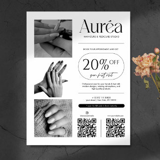 Enkel Foto Nail Tech Skönhet Reklamblad