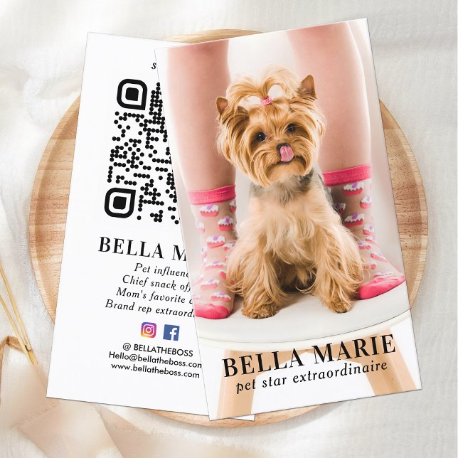 Enkel Foto Personlig QR-kod Sociala Medier Visitkort (Skapare uppladdad)