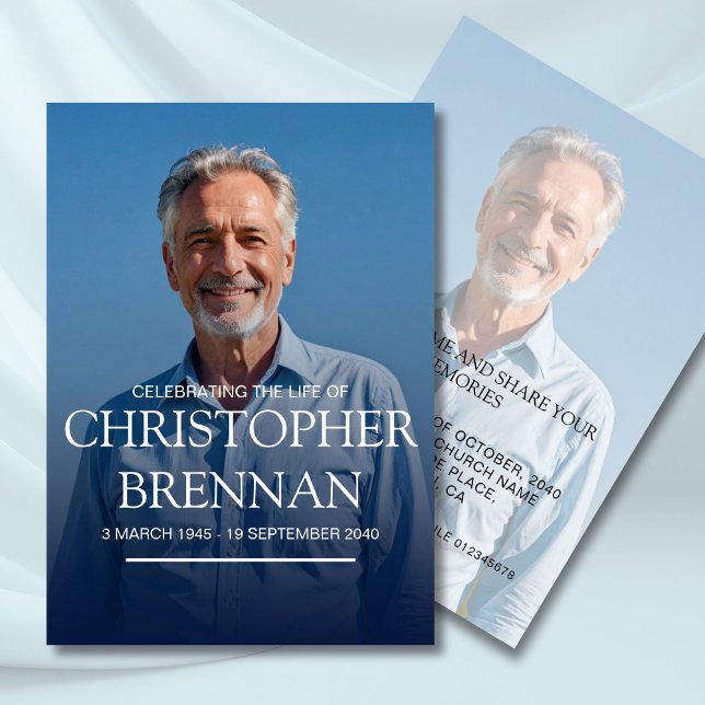 Enkel fotobegravning Firande i livet Inbjudningar (Skapare uppladdad)