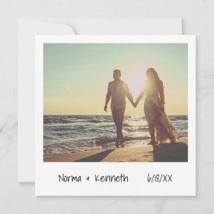 Enkel fotofil för svart och vit Avslappnad Bröllop Inbjudningar