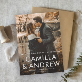 Enkel Fotografi Bröllop Spara Datum Magnet