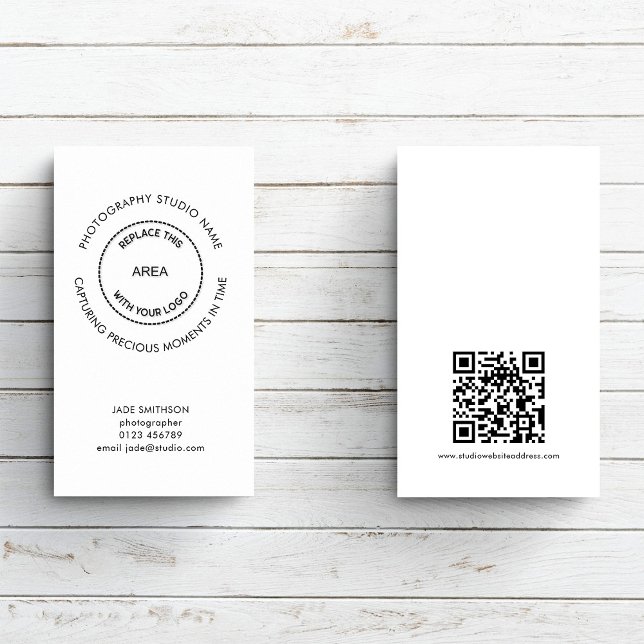 Enkel fotografiStudio QR-kodcitat Logotyp Visitkort (Skapare uppladdad)